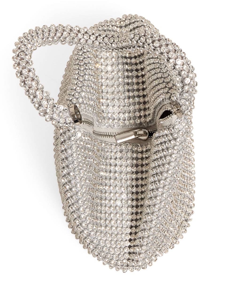 Mala com Alça de Strass Prata-4