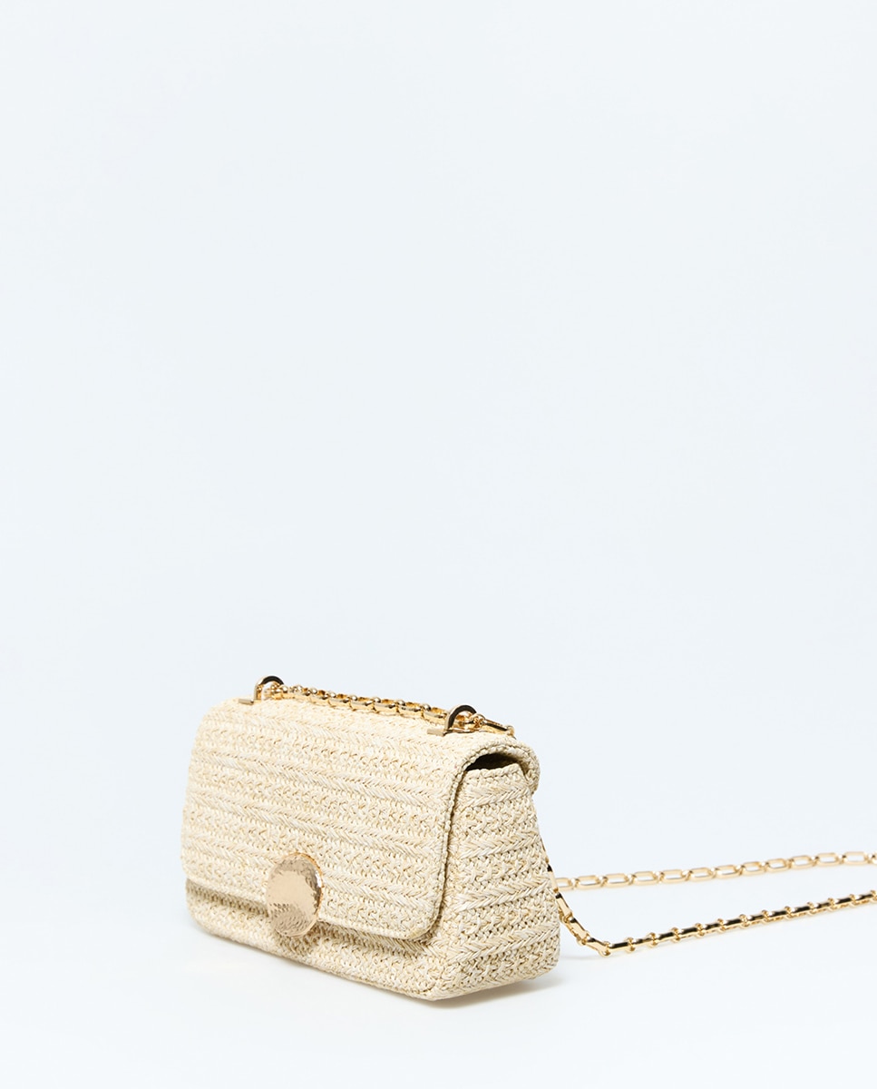 Crossbody de Ráfia Natural Ouro-2