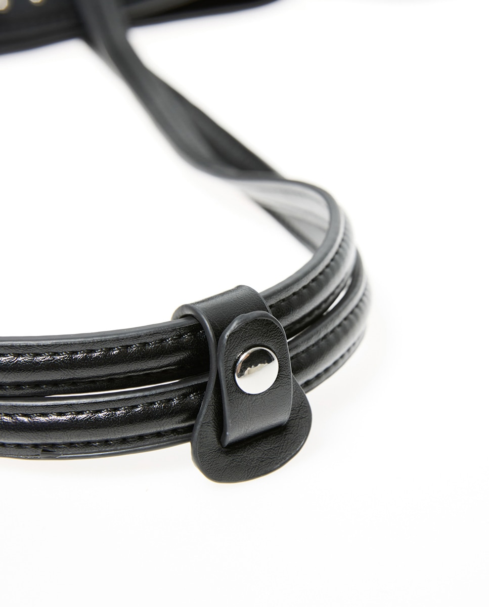 Mala de Ombro com Tachas Preto-5