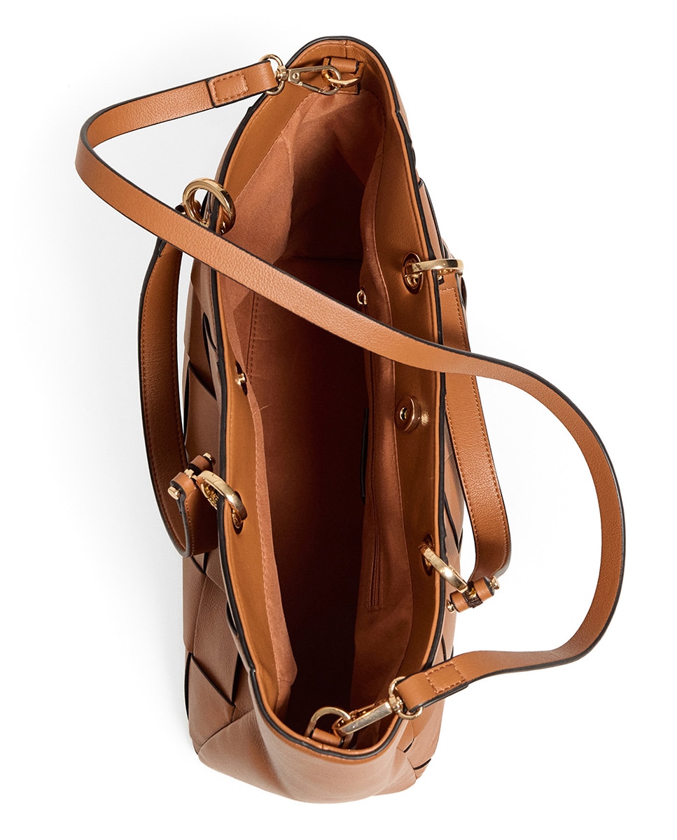 Mala Entrançada com Alças Castanho-4