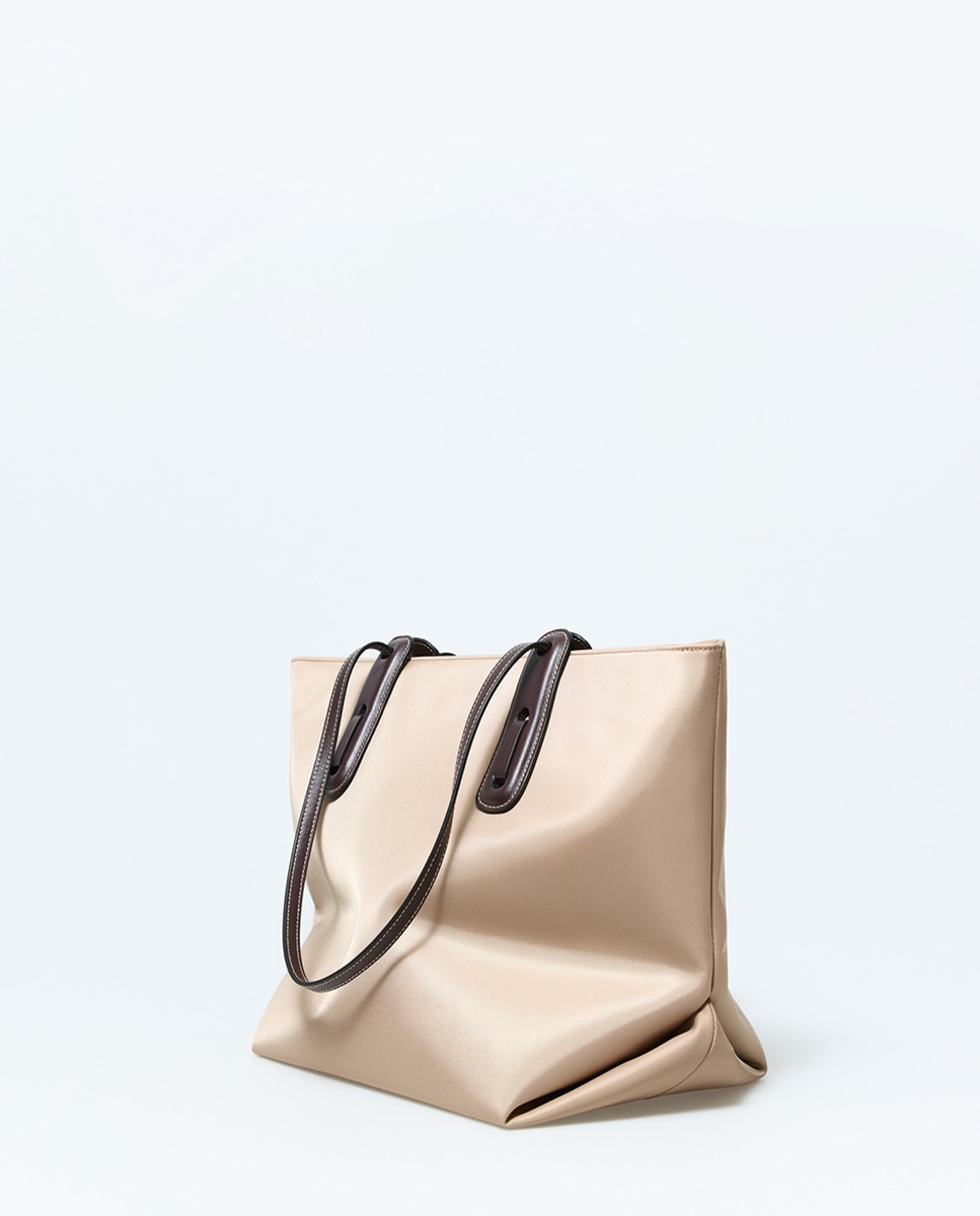 Mala Shopper em Nylon Camel-2