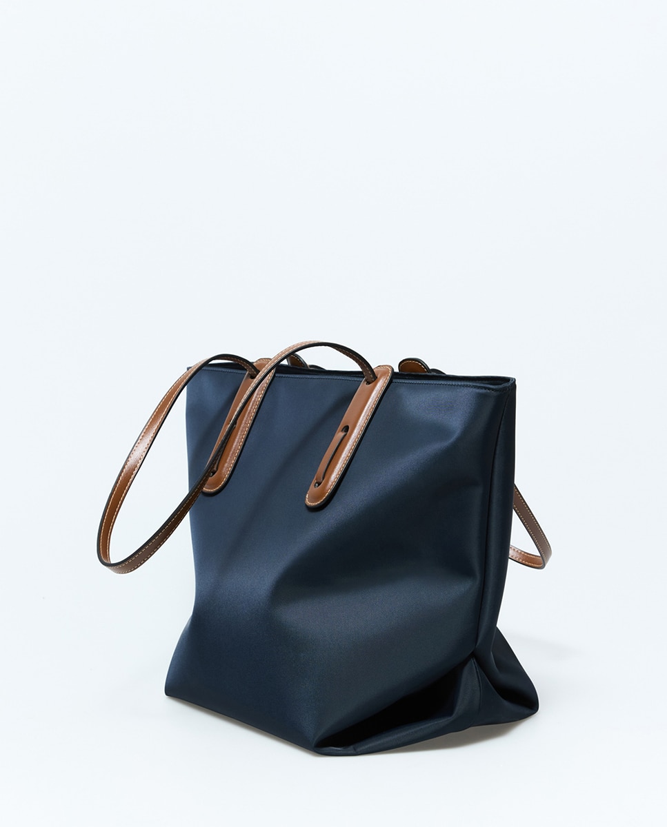 Mala Shopper em Nylon Azul-marinho-2