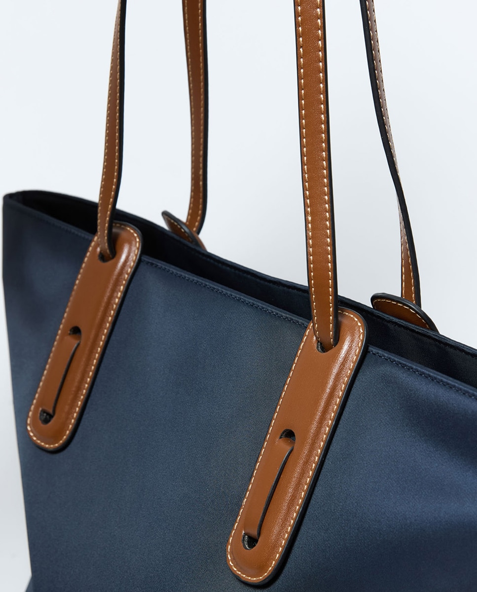 Mala Shopper em Nylon Azul-marinho-3