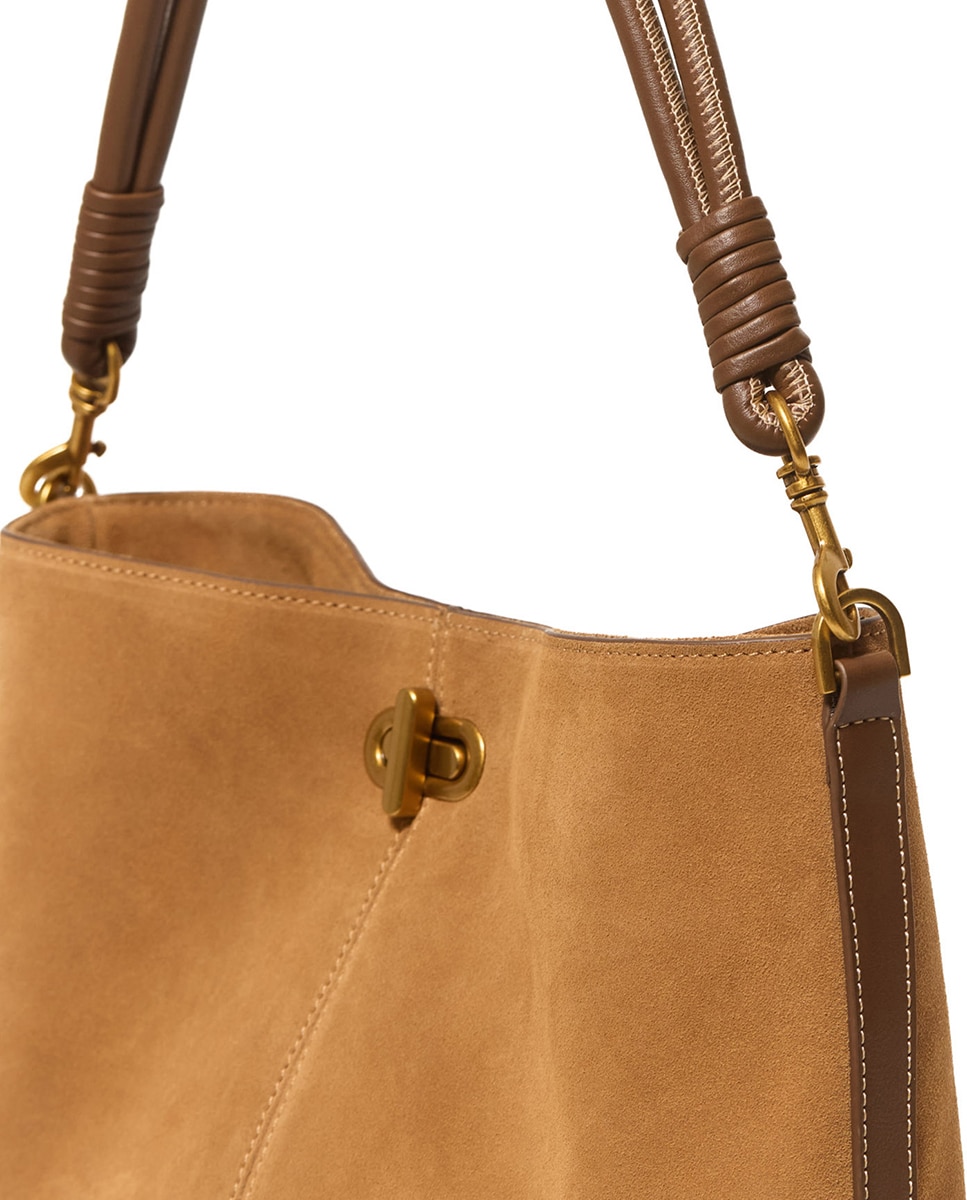 Mala Hobo em Pele com Fecho Metálico Castanho-5