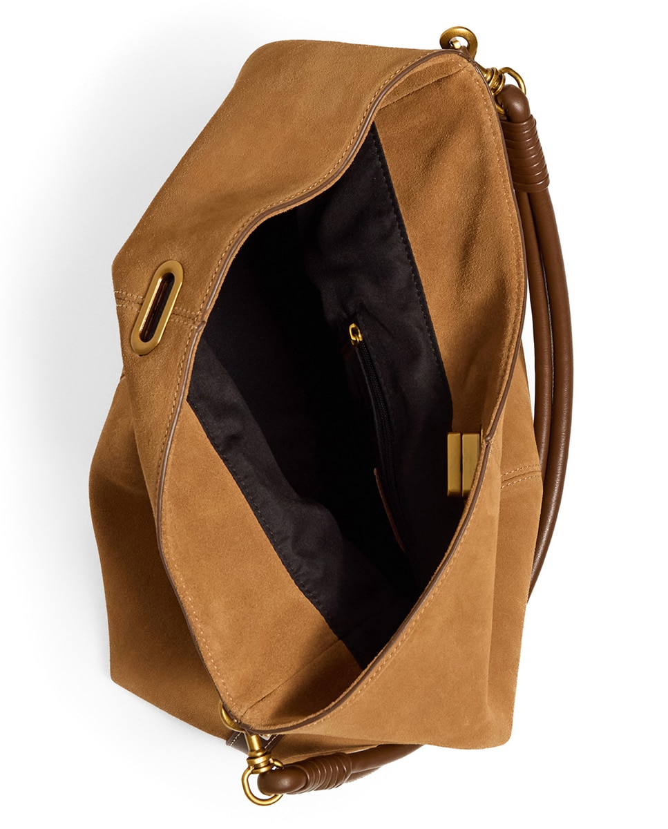 Mala Hobo em Pele com Fecho Metálico Castanho-6