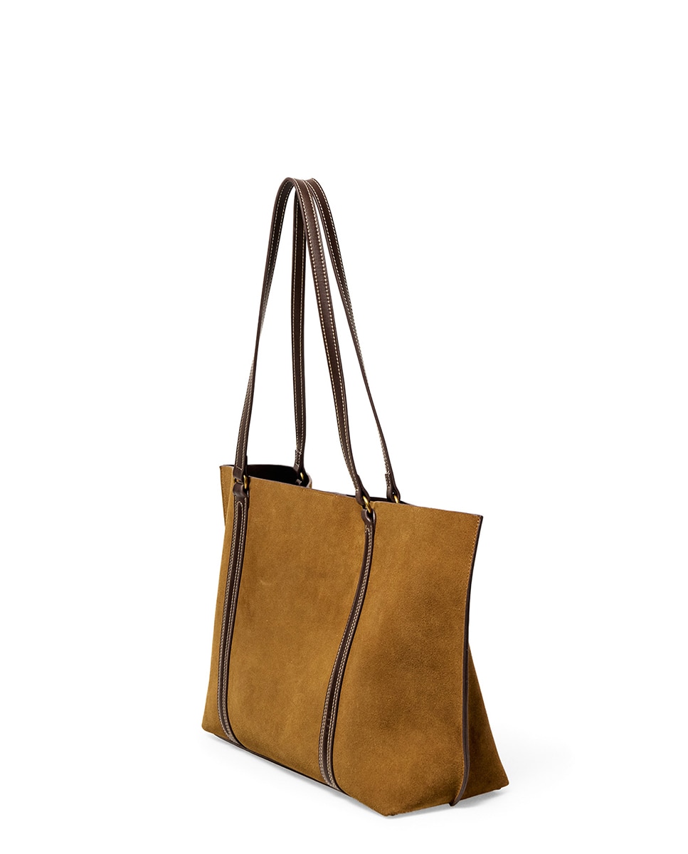 Mala Shopper em Pele com Tiras Caqui-7