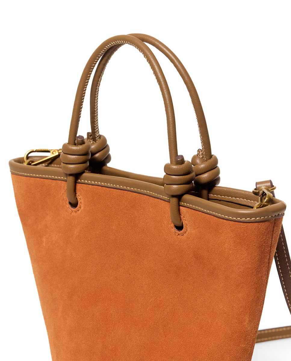 Cesta em Pele Laranja-6