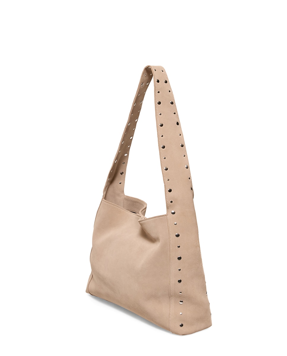 Mala Hobo em Pele com Tachas Bege-2