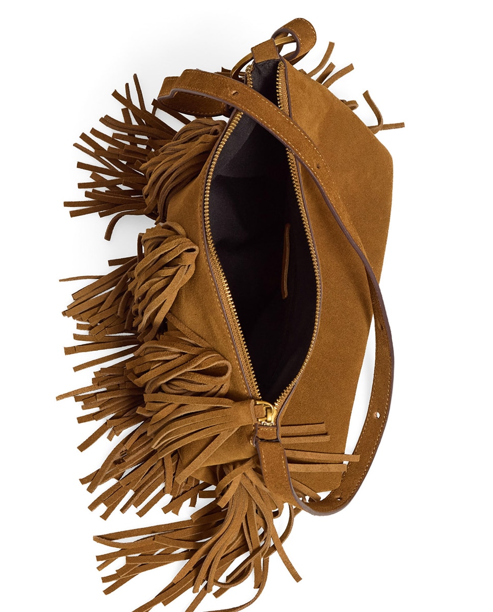 Mala em Pele com Franjas Castanho-6