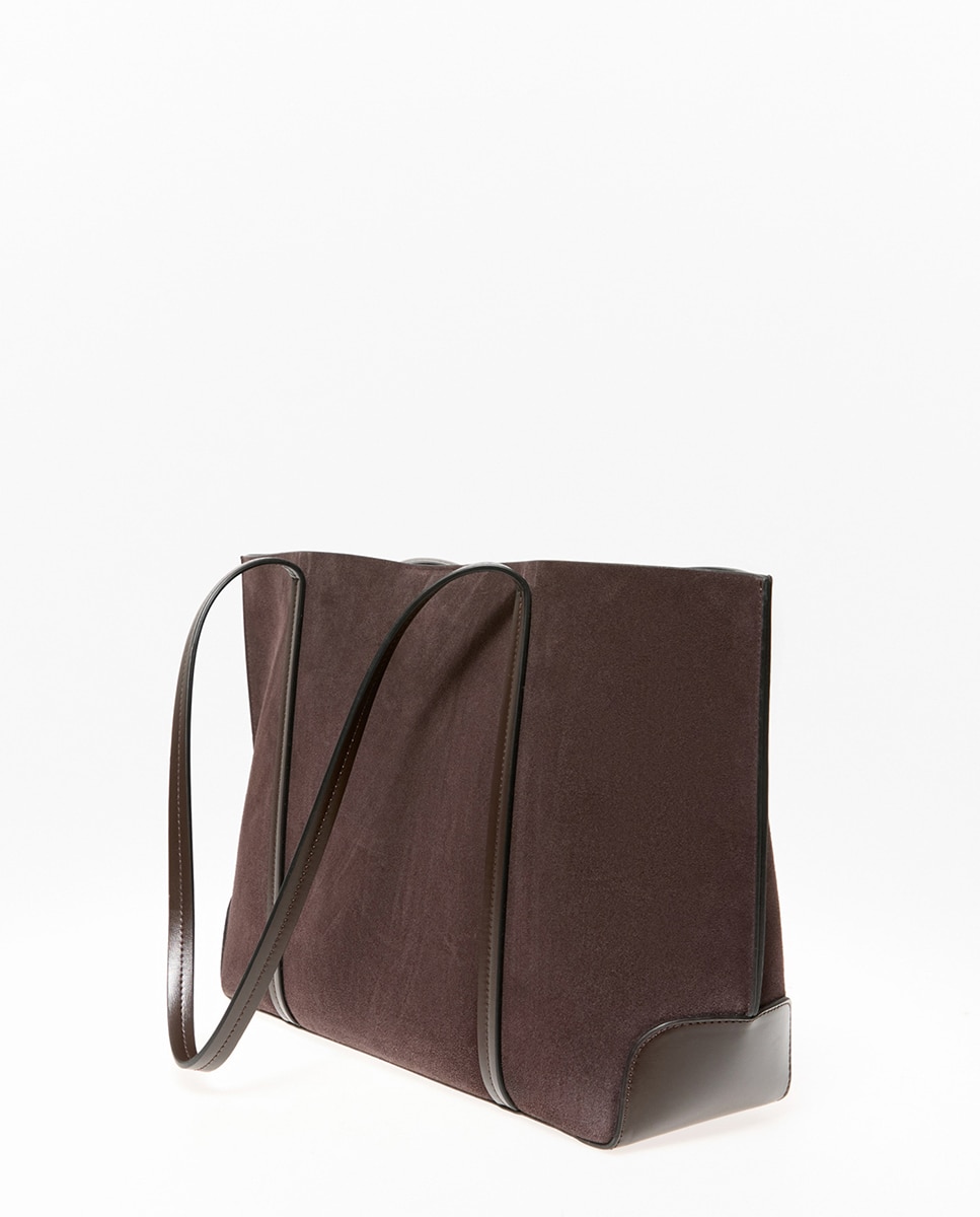 Mala Shopper Básica em Pele Chocolate-2