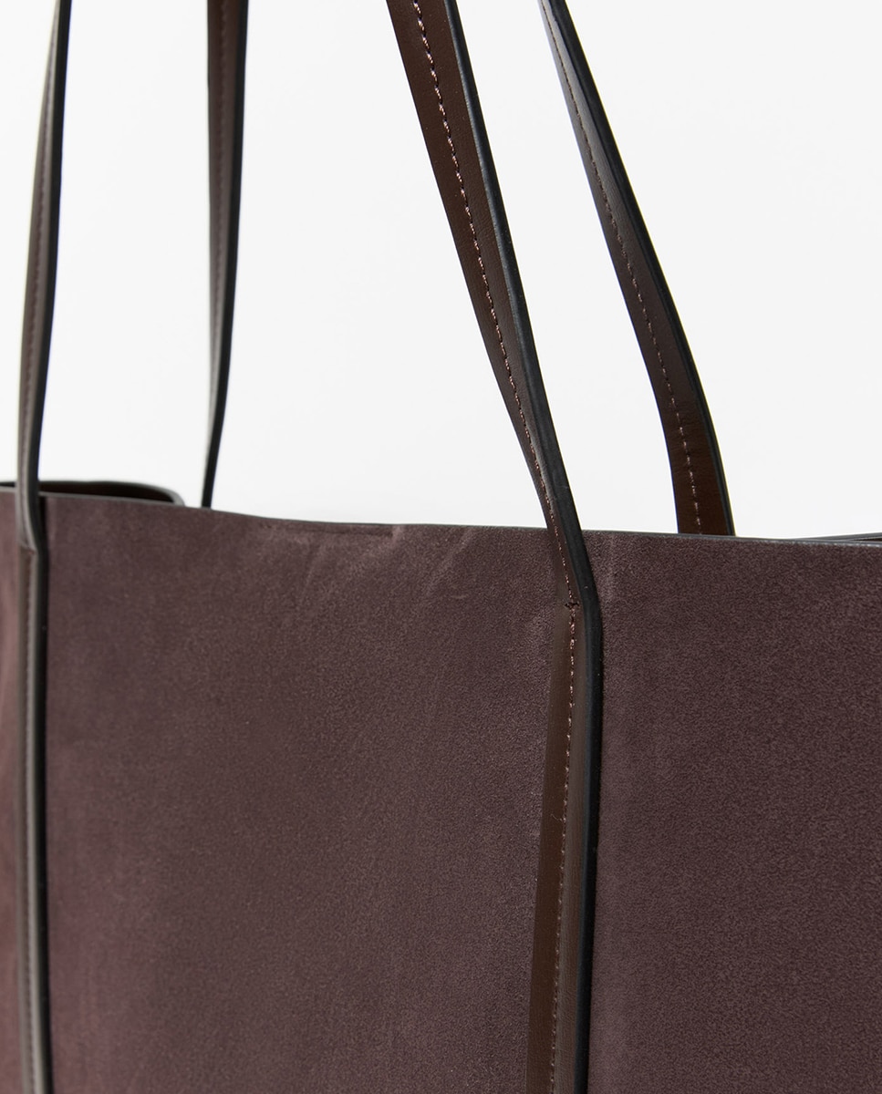 Mala Shopper Básica em Pele Chocolate-3