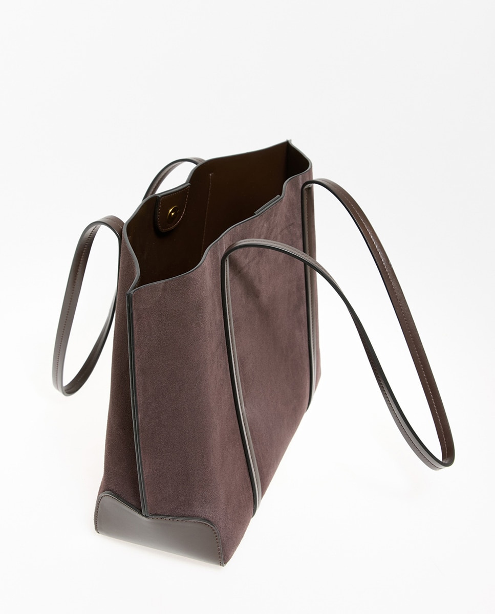 Mala Shopper Básica em Pele Chocolate-4
