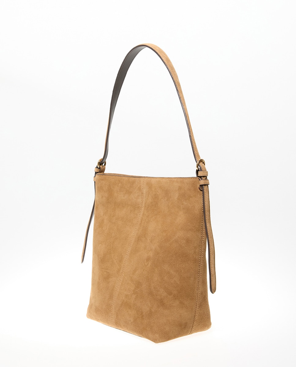 Mala Hobo em Pele com Corte 730 Camel-4