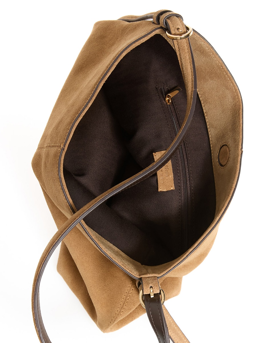 Mala Hobo em Pele com Corte 730 Camel-7