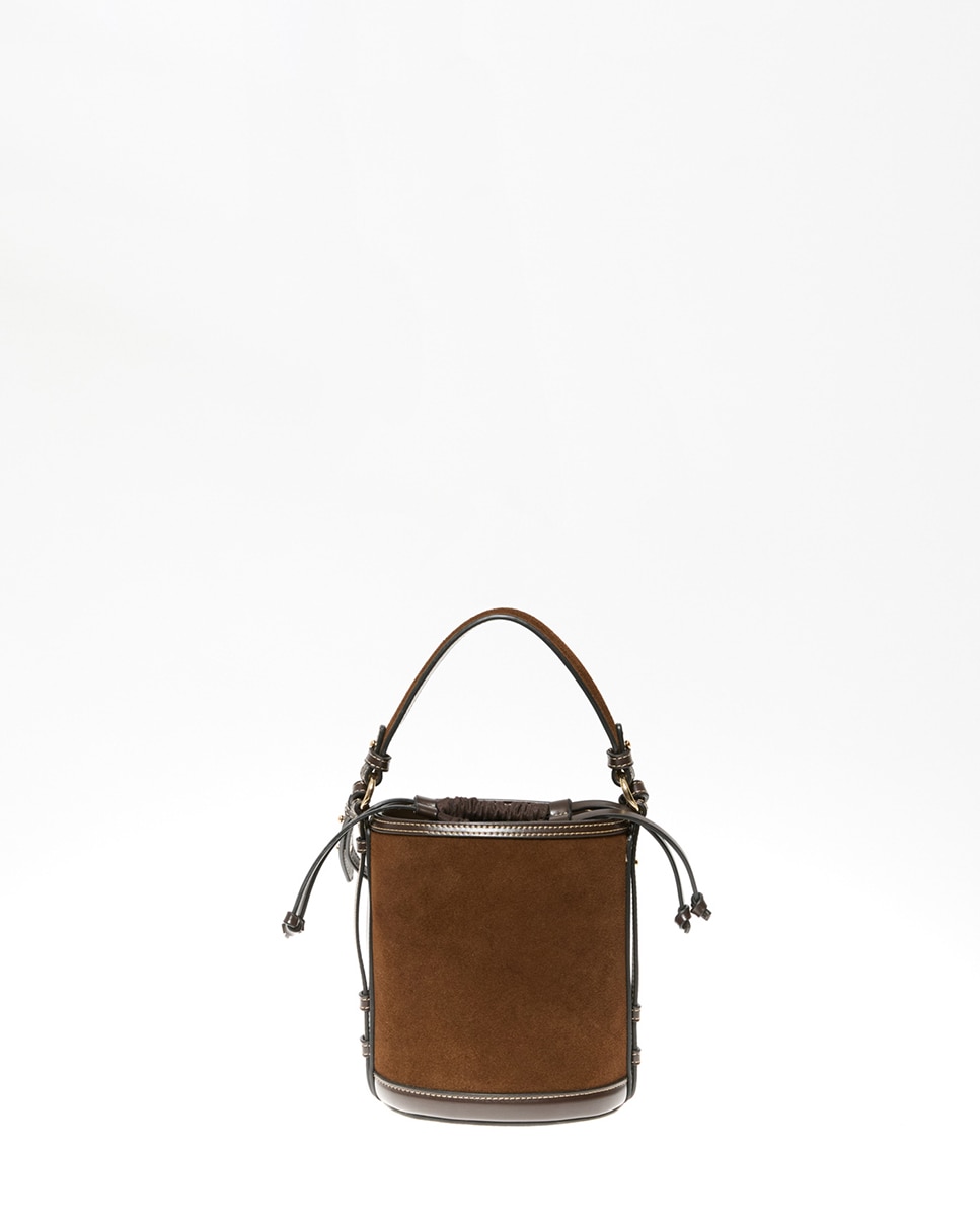 Imagem 0 de Mala Bucket em Pele com Bolsa Interior