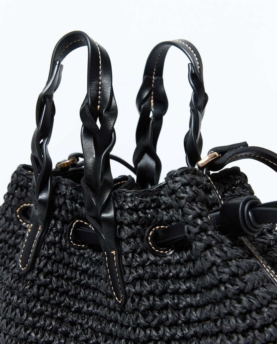 Mini Saco de Fibra Preto-4