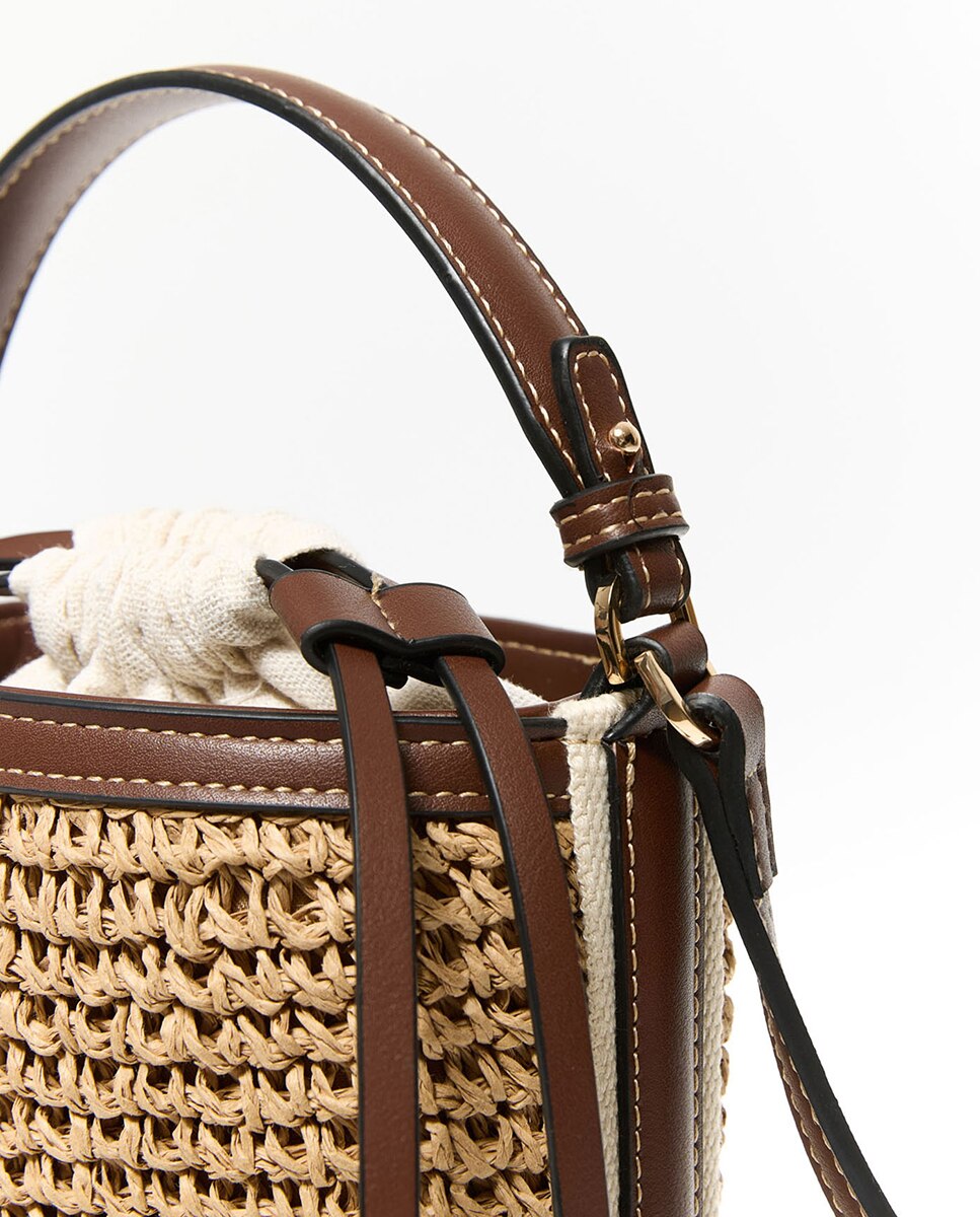 Balde em Fibra Natural Camel-3