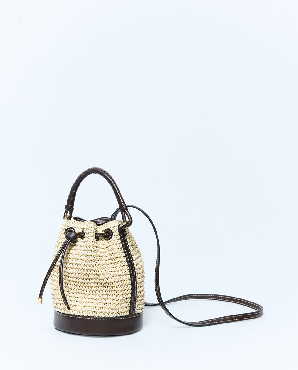 Mala Arredondada de Ráfia Natural Cru-3