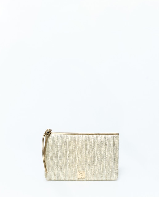 Imagen 0 de Cartera rafia metalizada