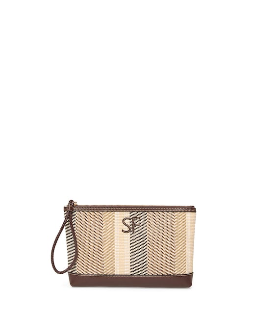 Imagem 0 de Carteira de ráfia às riscas