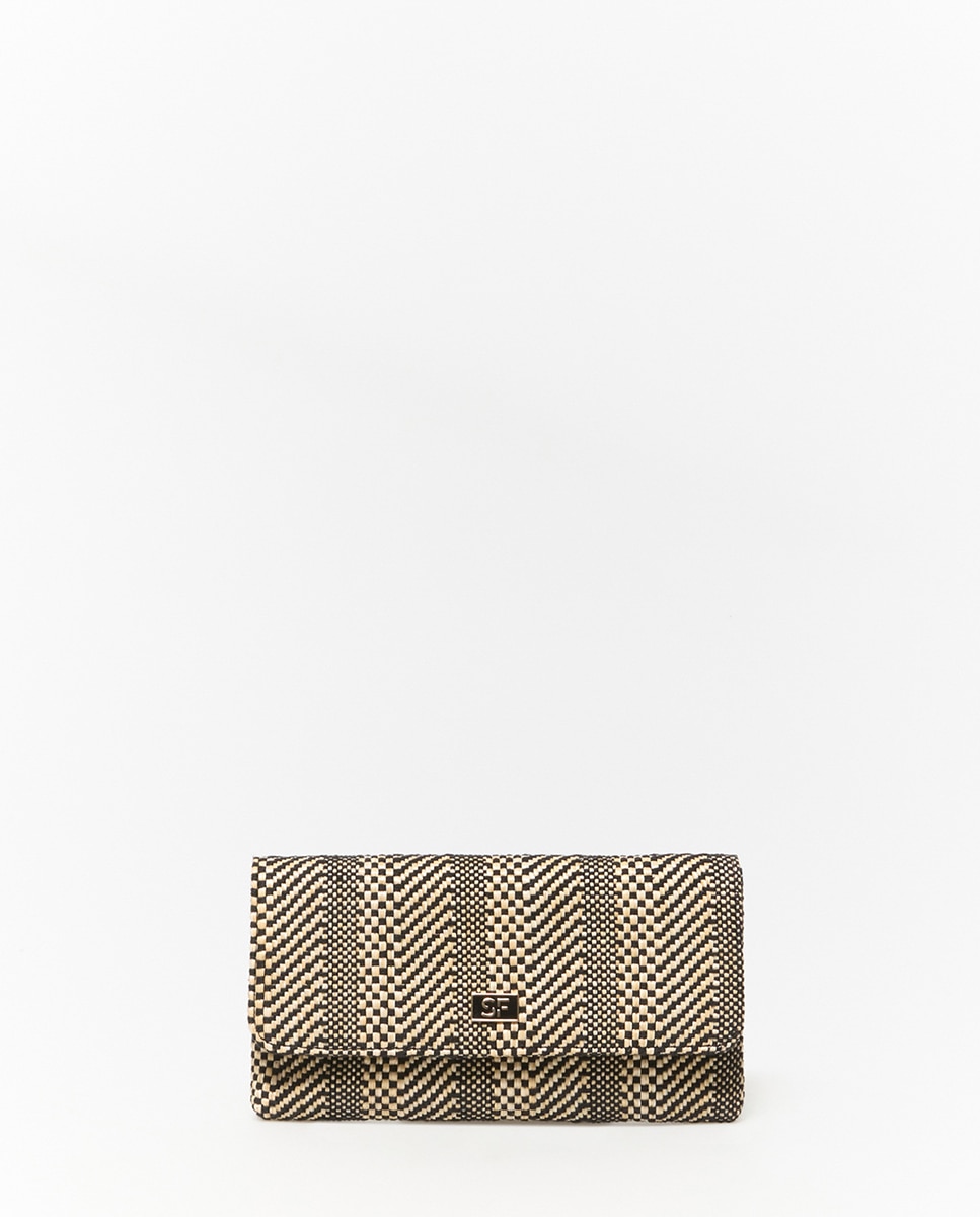 Imagem 0 de Mala Tipo Clutch de Ráfia Estampada