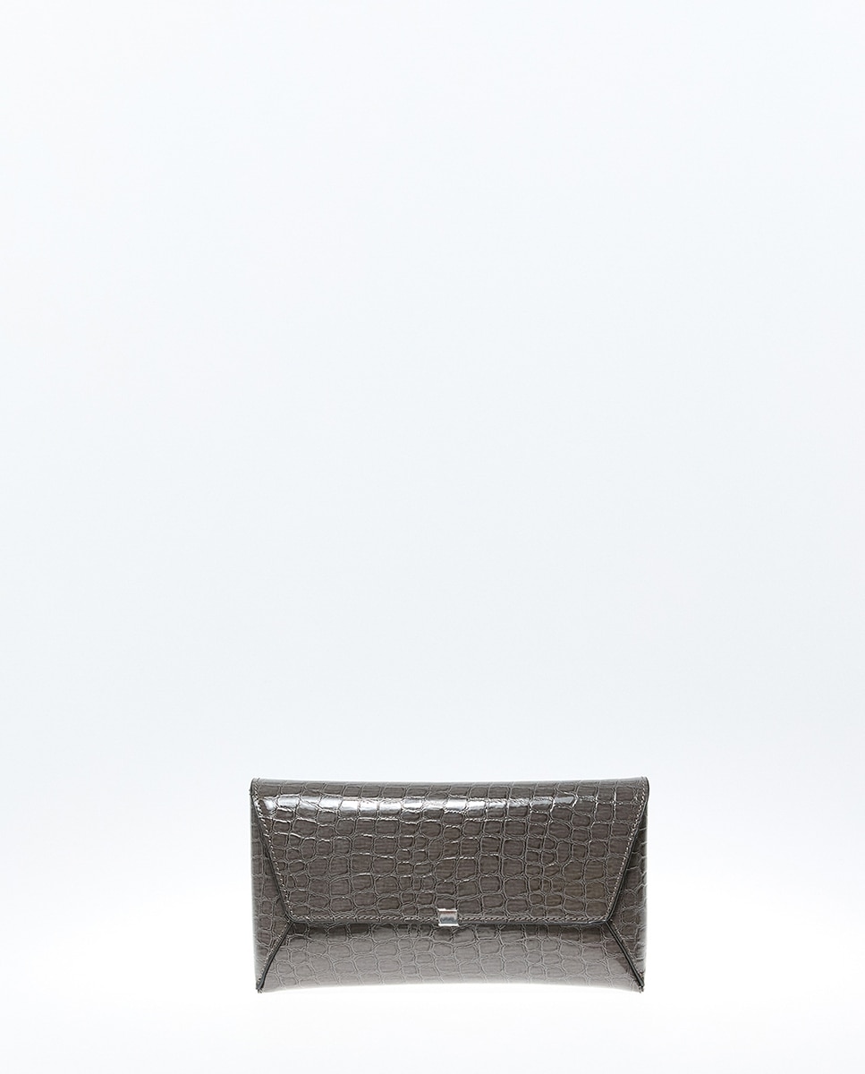 Imagem 0 de Mala Clutch Croco com Aba