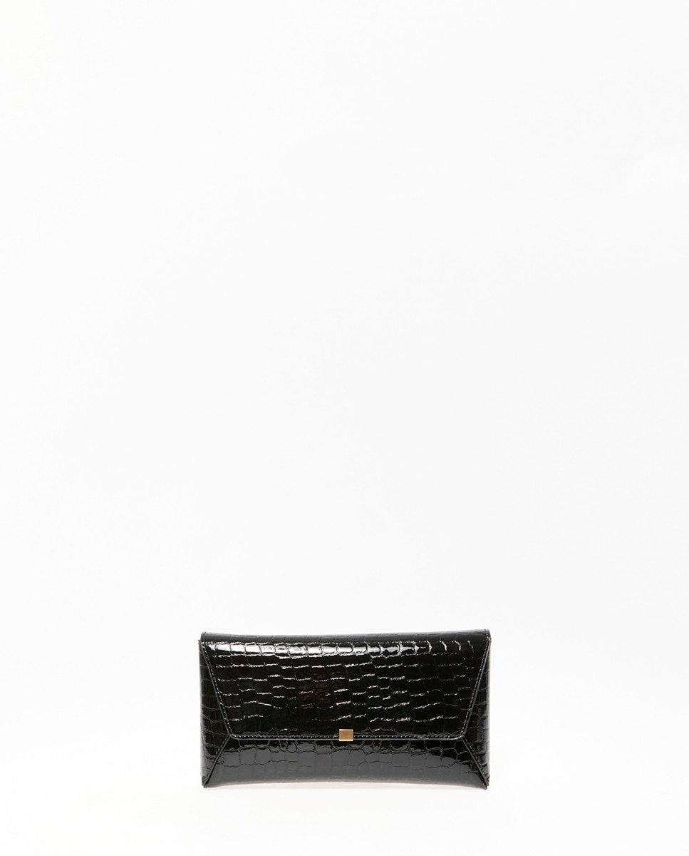 Imagem 0 de Mala Clutch Croco com Aba