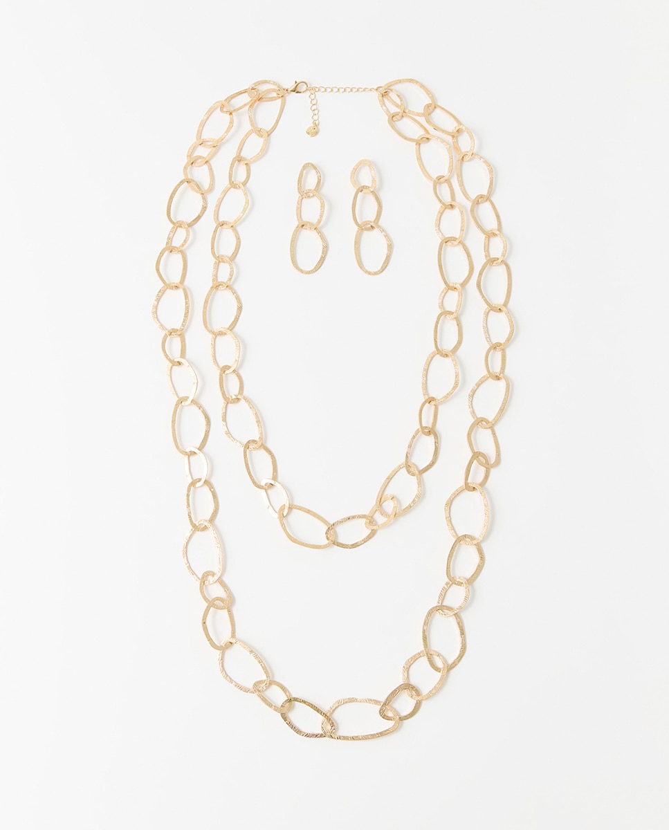 Conjunto de Argolas Duplo Ouro-1