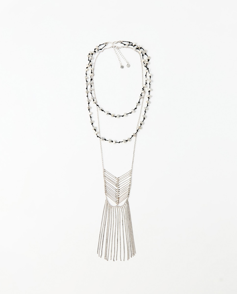 Imagen 0 de Set 2 collares flecos Plata