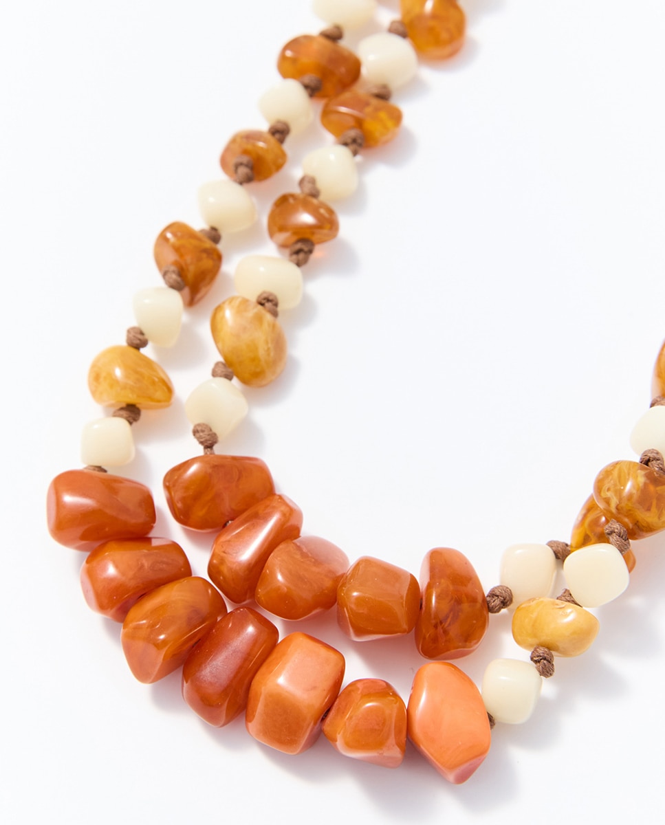 Colar duplo com pedras Multicolor-2