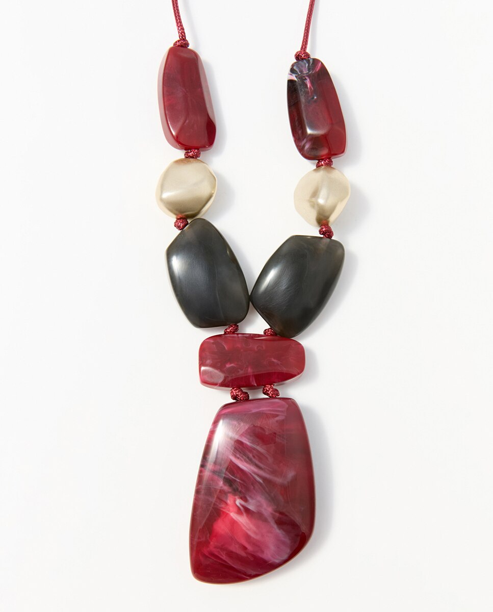 Collar resina multipiedras - Sfera - Burdeos Burdeos-2