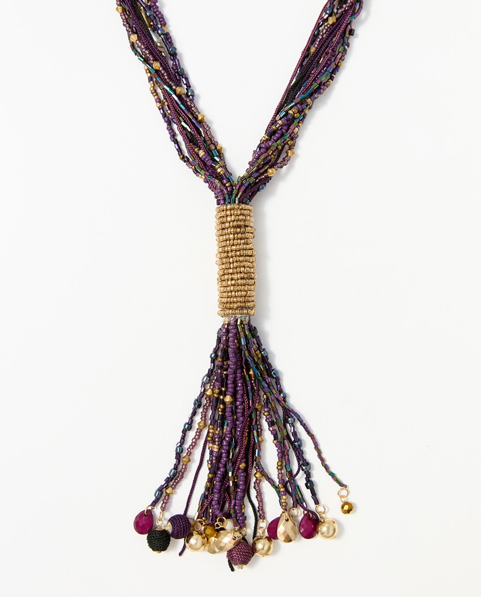 Colar com Nó Básico com Missangas Multicolor-2