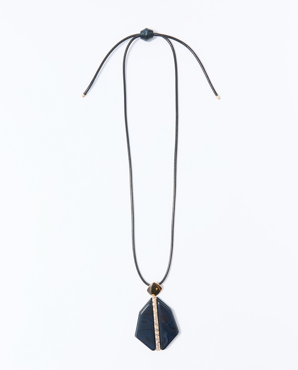 Imagen 0 de Collar colgante facetado Negro