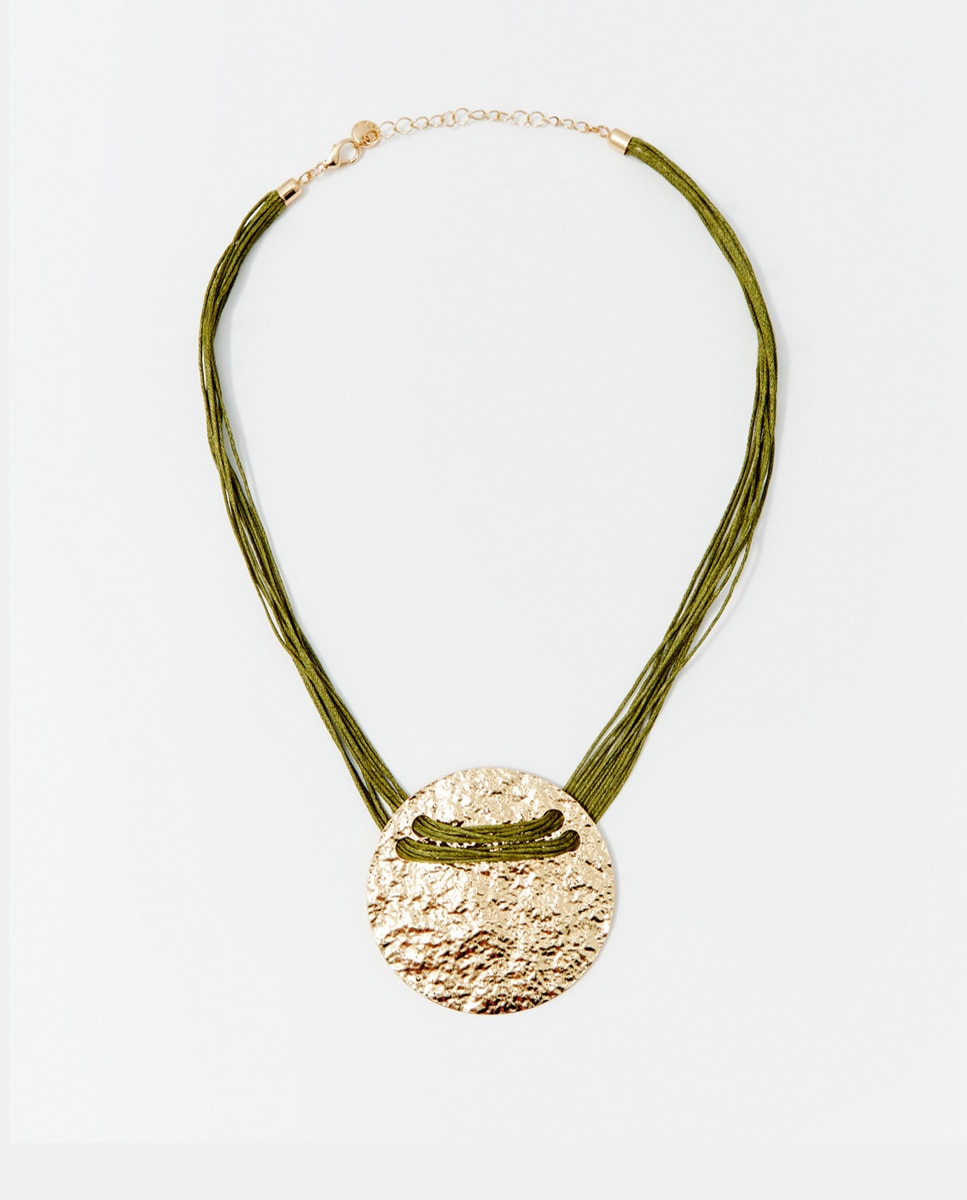 Choker com Cordões e em Metal Verde-1