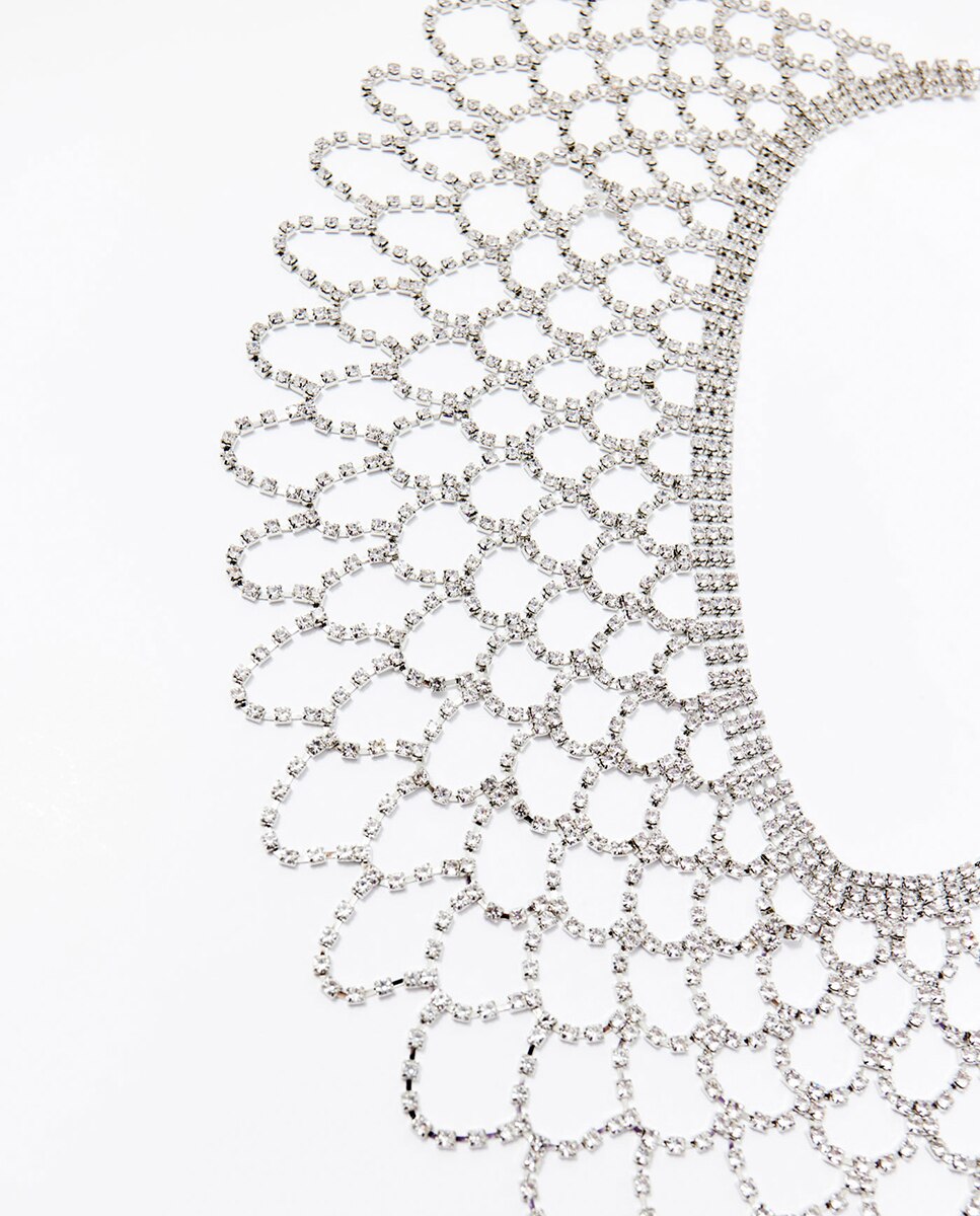 Gola de Rede com Brilhos Prata-2