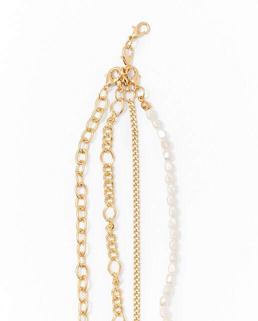 Choker multicadenas perla