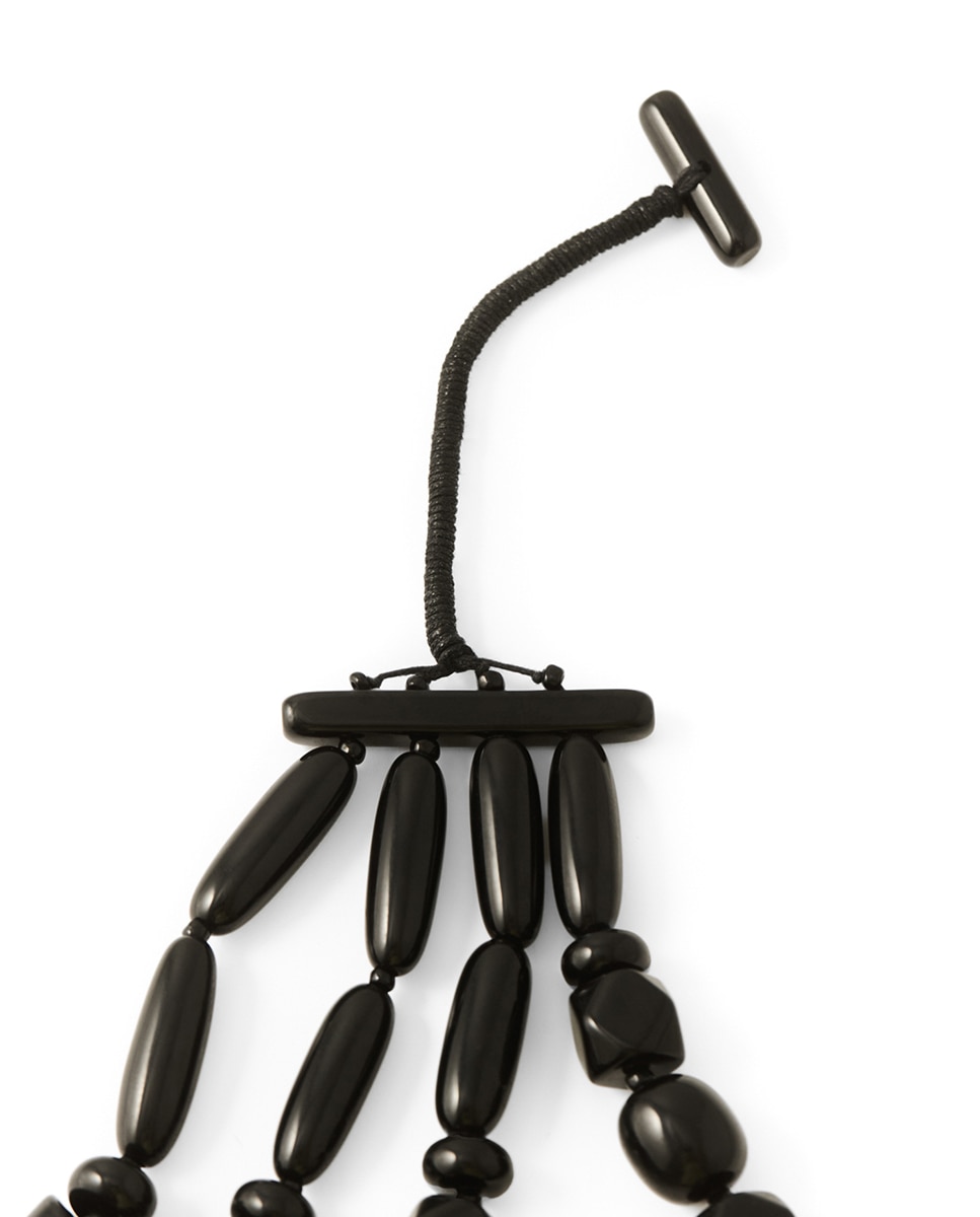 Gargantilha com Peças Geométricas Preto-2