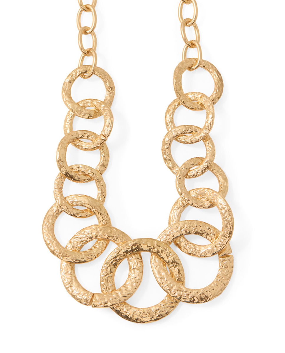 Gargantilha Multi-Argolas em Metal Ouro-2