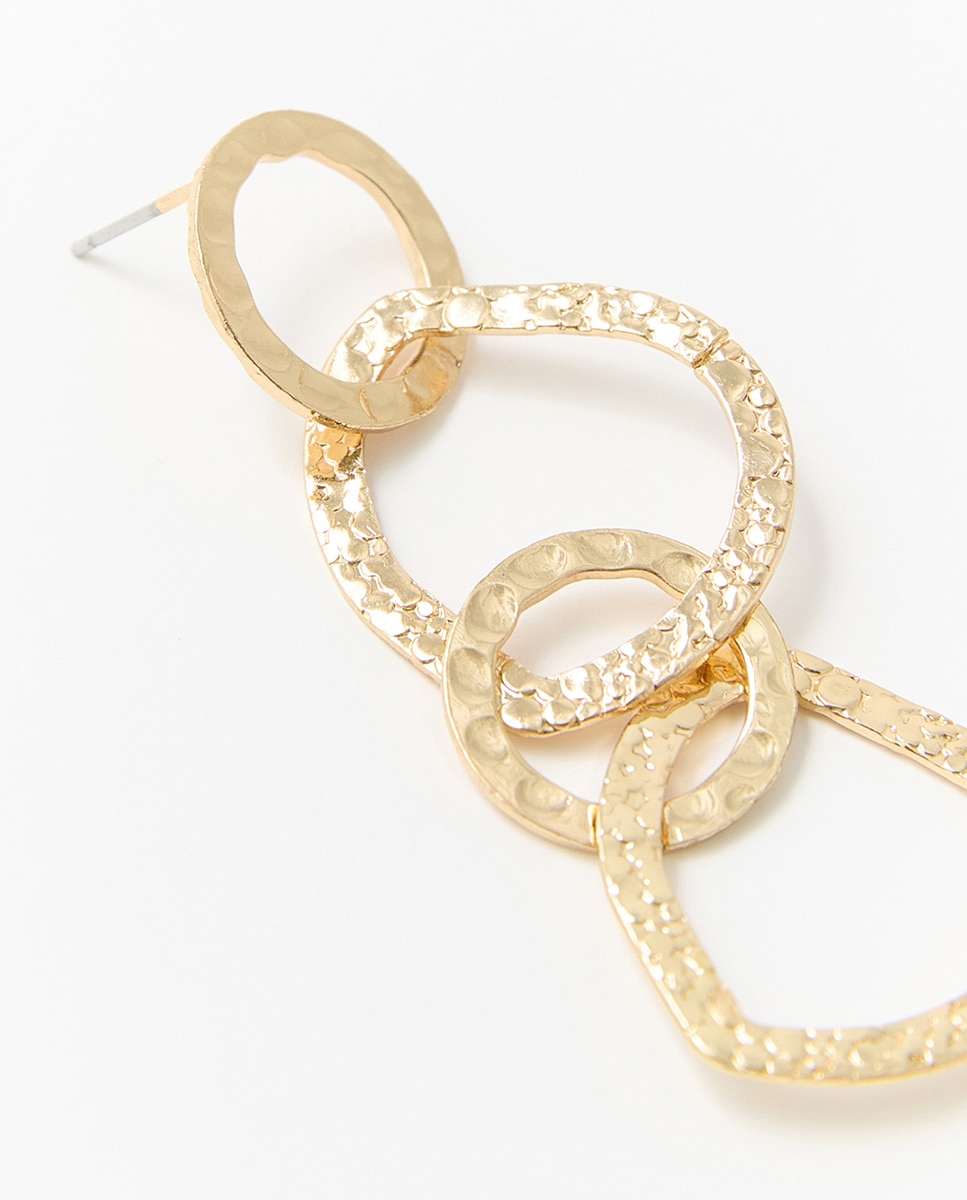 Conjunto de Argolas com Textura Ouro-3