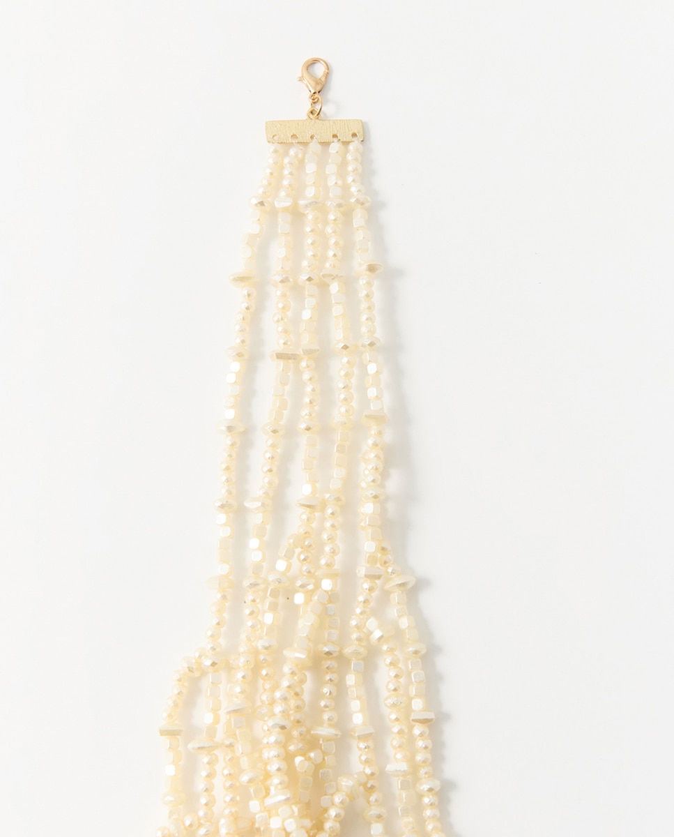 Gargantilha de Cascata com Pérolas Cru-2