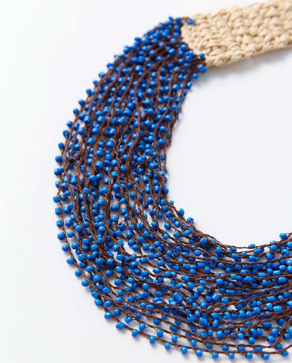 Gargantilha de Crochet Multi-Filas 400 Azul-2