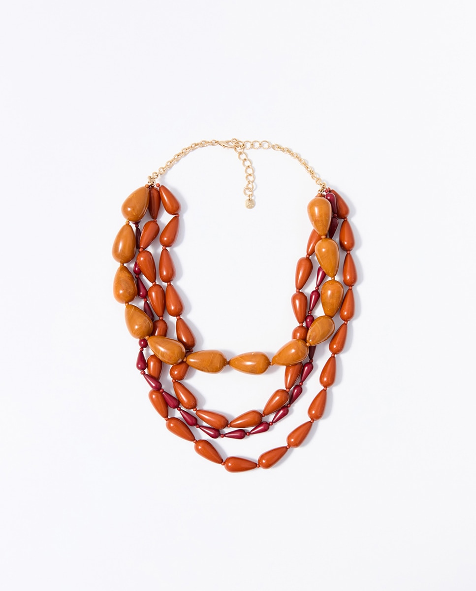 Imagen 0 de Choker multipiedras resina Naranja quemado