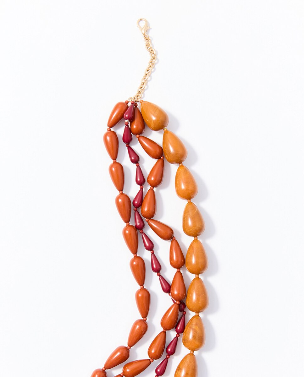 Choker multipiedras resina - Sfera - Naranja quemado Naranja quemado-2