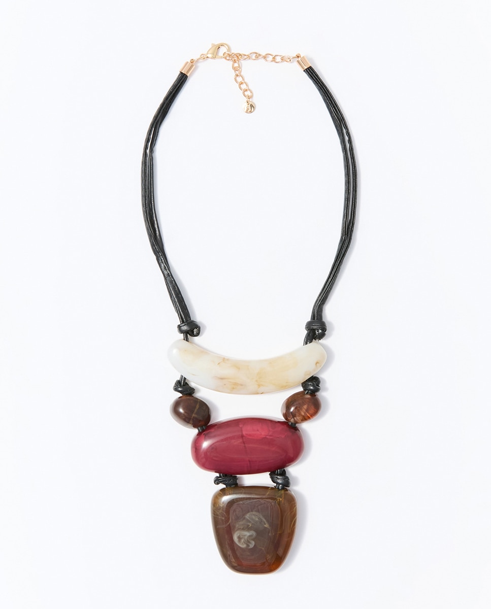 Imagen 0 de Choker triple resina Burdeos