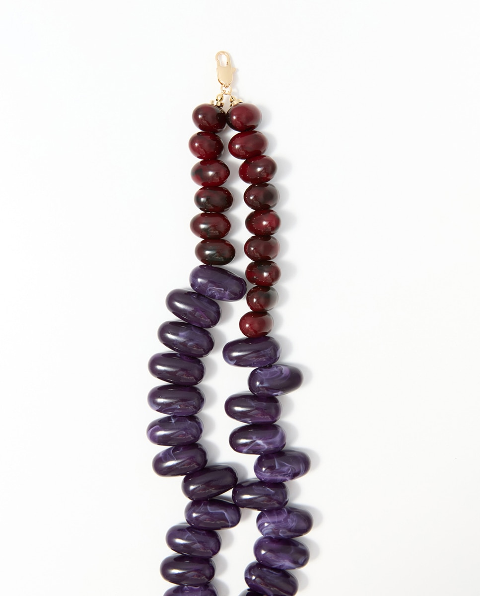 Gargantilha com Pontas de Resina Roxo-3