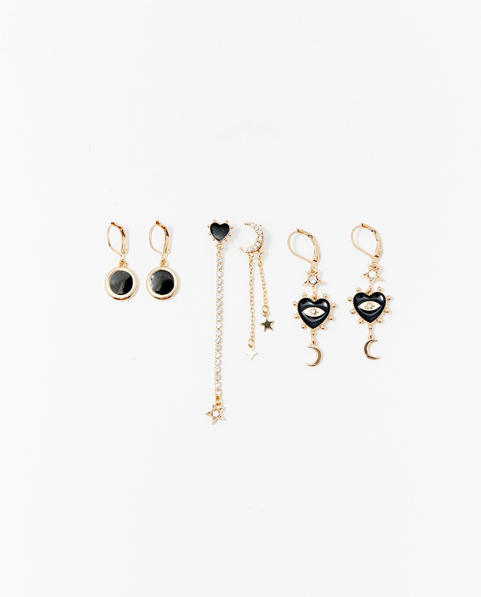 Conjunto de brincos Preto-1
