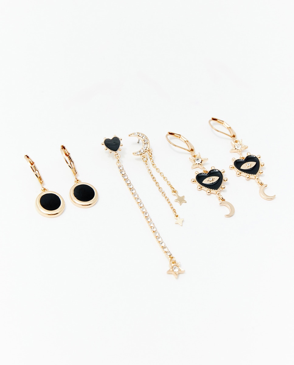 Conjunto de brincos Preto-2