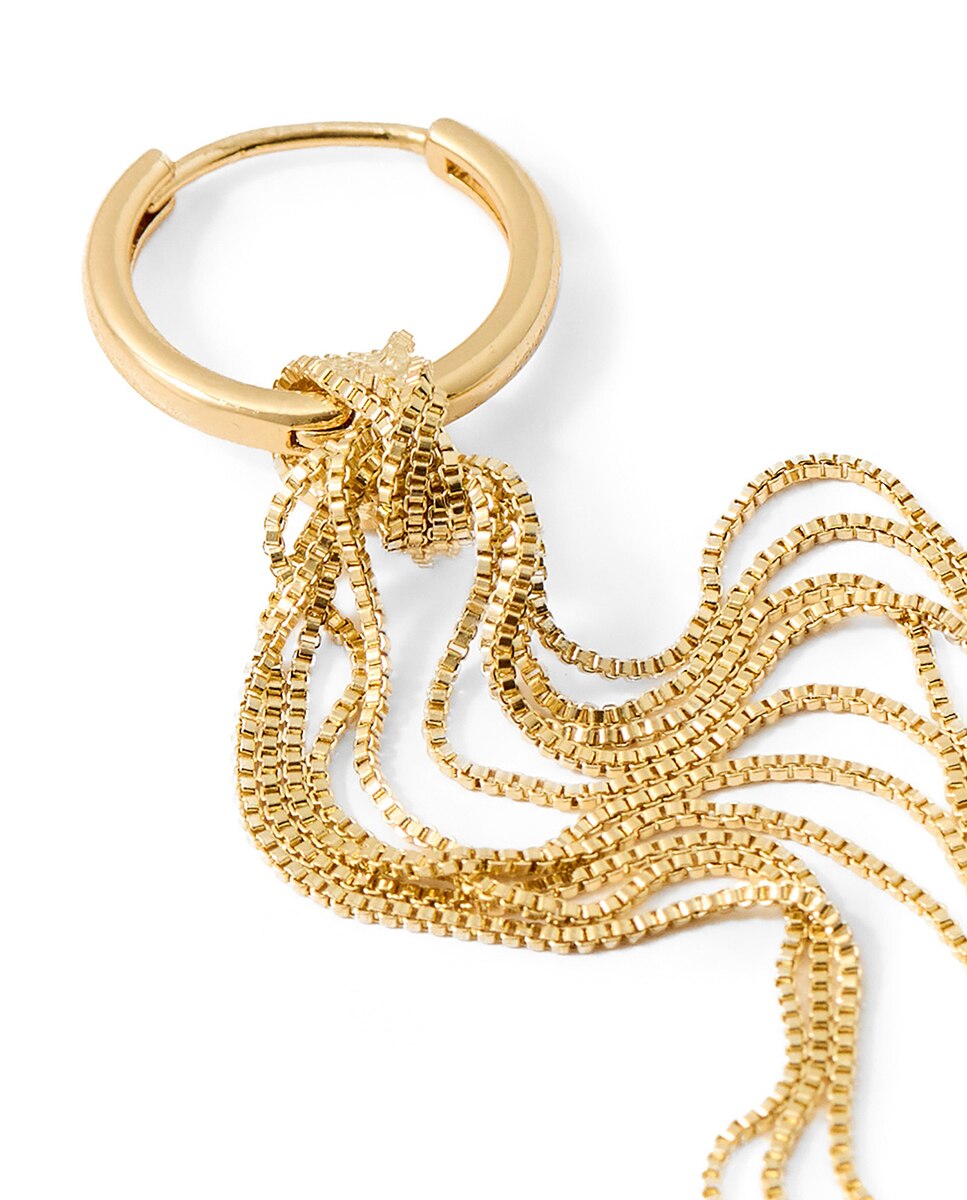 Brincos de Argola com Franjas Ouro-2