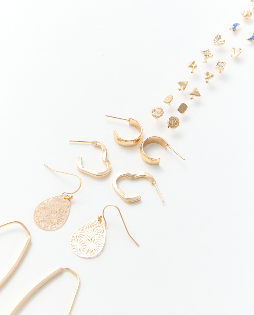 Conjunto de 16 brincos Ouro-2