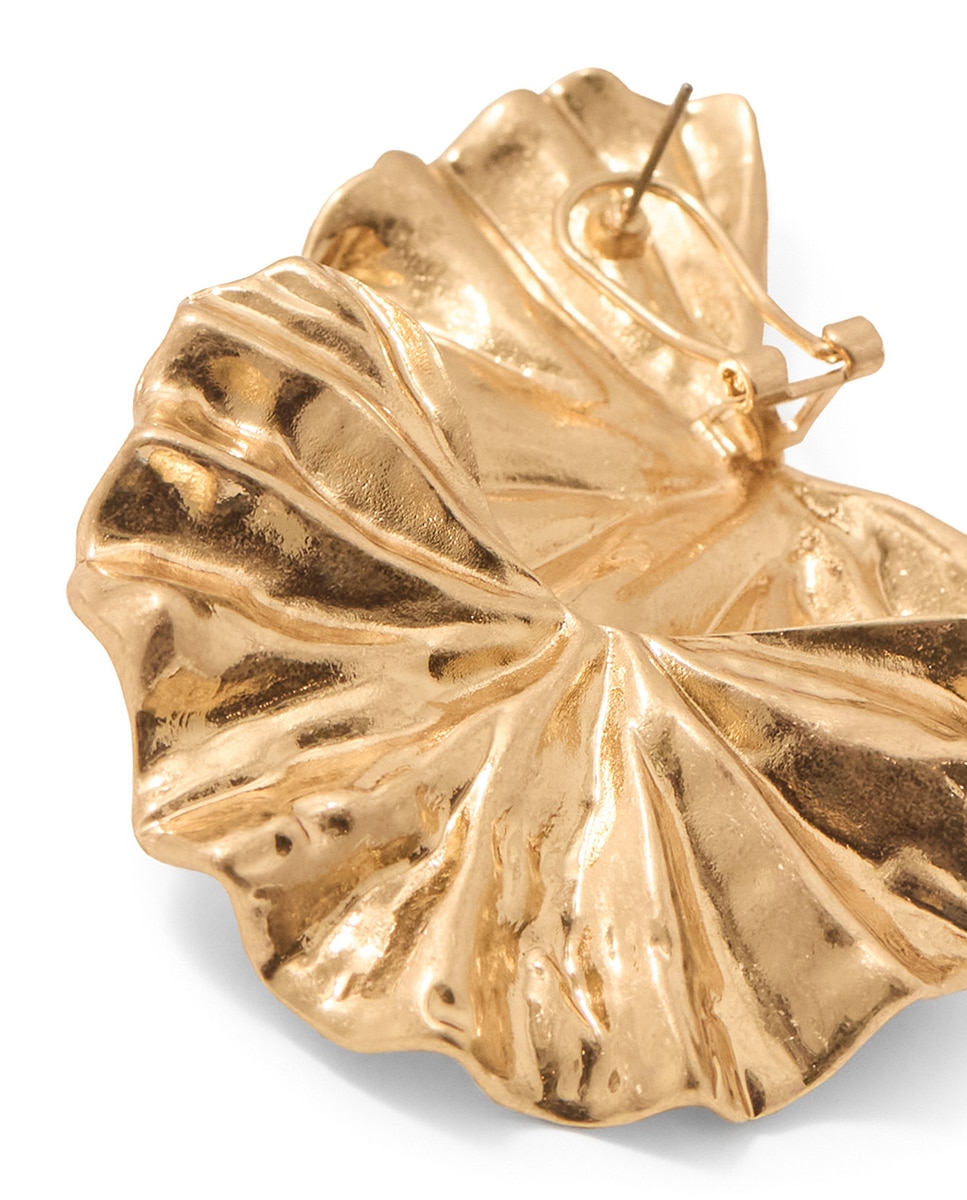 Brincos em Leque com Textura Ouro-2